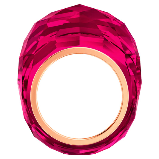 Nirvana ring Red, Rose-gold tone Size 55
