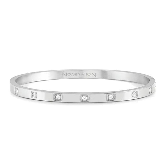 PRETTY BANGLE silver with CZ square stones