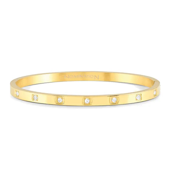 PRETTY BANGLE yellow gold with Cz square stones