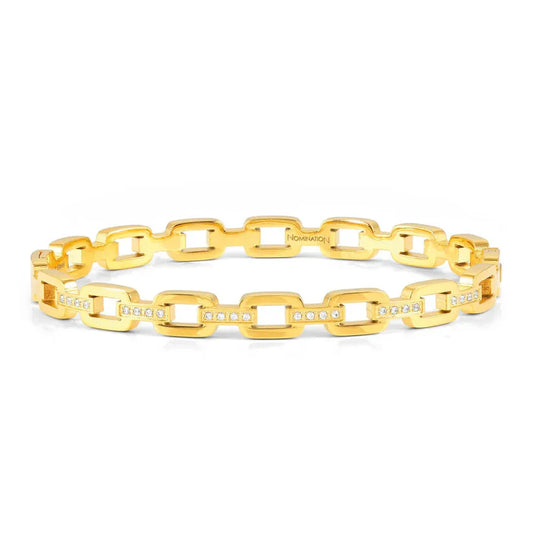 Pretty Bangles Yellow Gold CZ Medium Bangle
