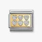 Yellow gold 6 glitter hearts