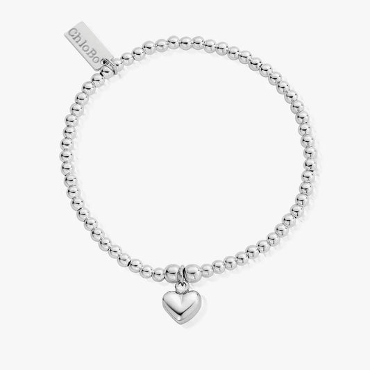 Cute Puffed Heart Sterling Silver Bracelet
