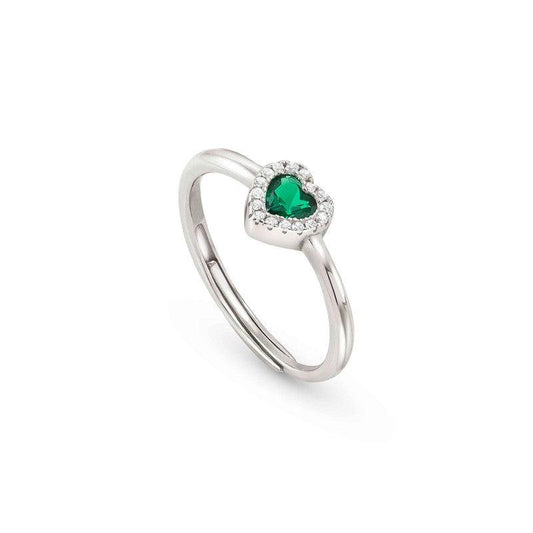 Nomination All My Love Sterling Silver Green Heart Halo Adjustable Ring 240300/014