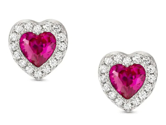 Nomination All My Love Sterling Silver Red Heart Stud Earrings 240304/006
