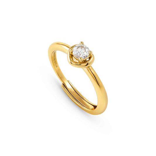 Nomination Cosmic Love Sterling Silver Gold Heart CZ Ring 241700/006