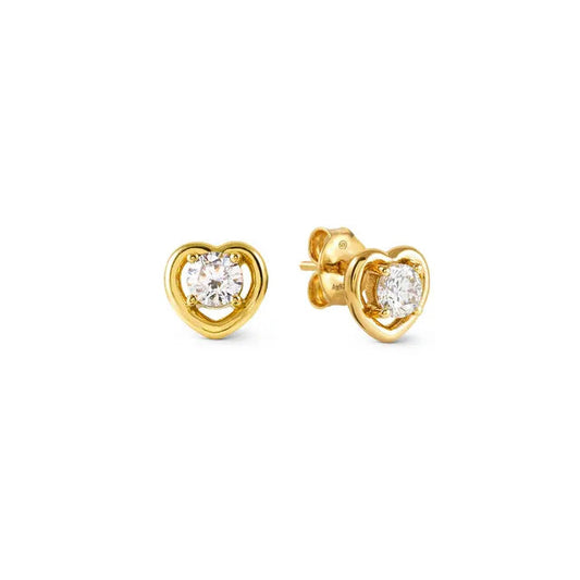 Nomination Cosmic Love Gold Plated Heart CZ Stud Earrings 241710/006