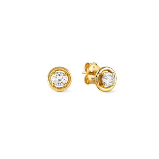 Nomination Cosmic Love Gold-Plated Circle CZ Stud Earrings 241710/054
