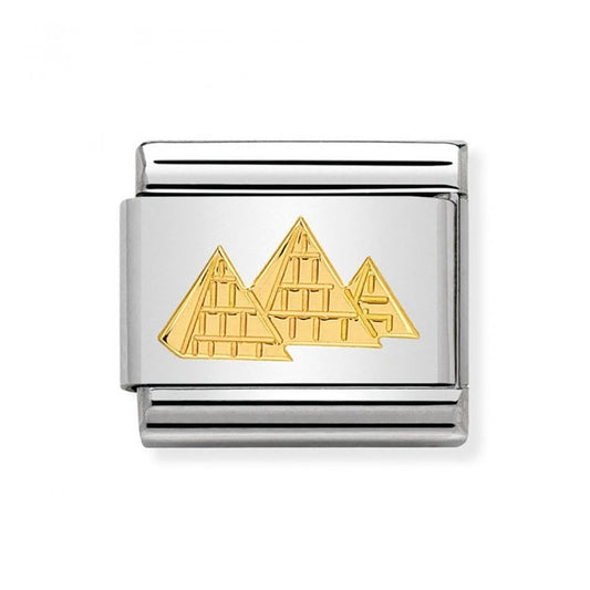 Yellow gold pyramids charm