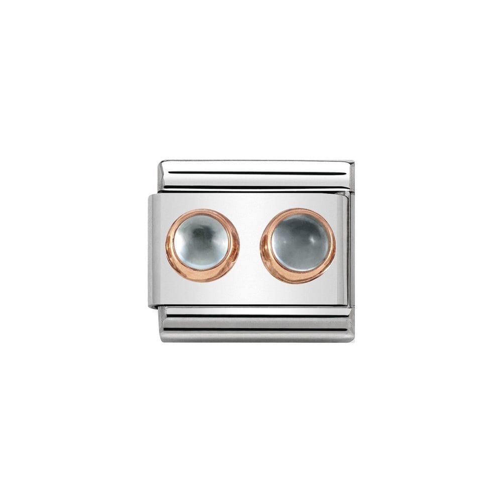 Classic Link Blue Topaz Rose Gold Charm