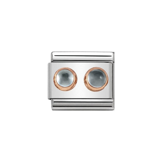 Classic Link Blue Topaz Rose Gold Charm