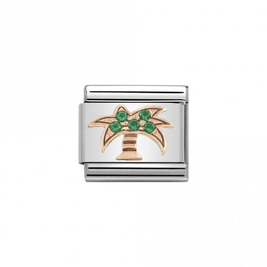 Rose gold cz palm trees