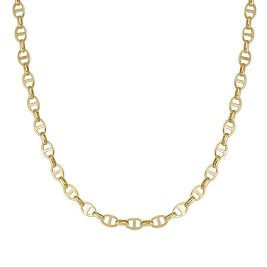 Ecclettica Necklace in Steel (Navy Chain) Yellow Gold