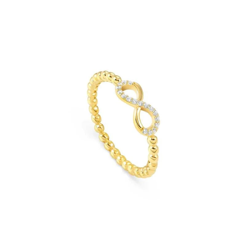 Love Cloud CZ Gold Infinity Ring