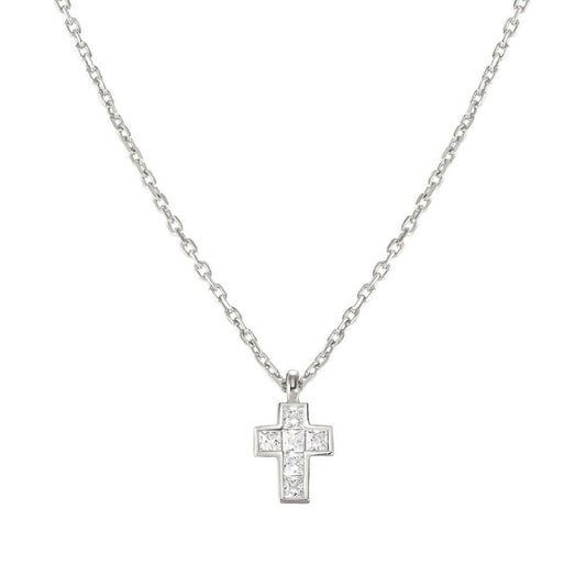 Carismatica Small Silver CZ Cross Necklace