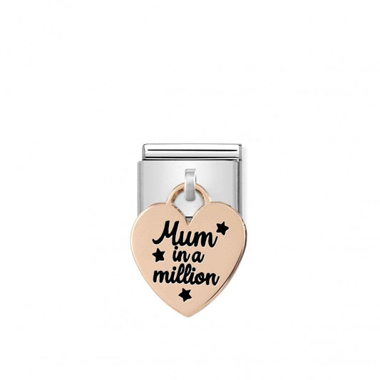 Mum In A Million Rose Gold Drop Charm