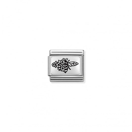 Silver Bee with Flowers