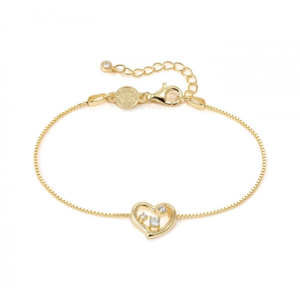 Dream Beats Gold Plated CZ Heart Bracelet