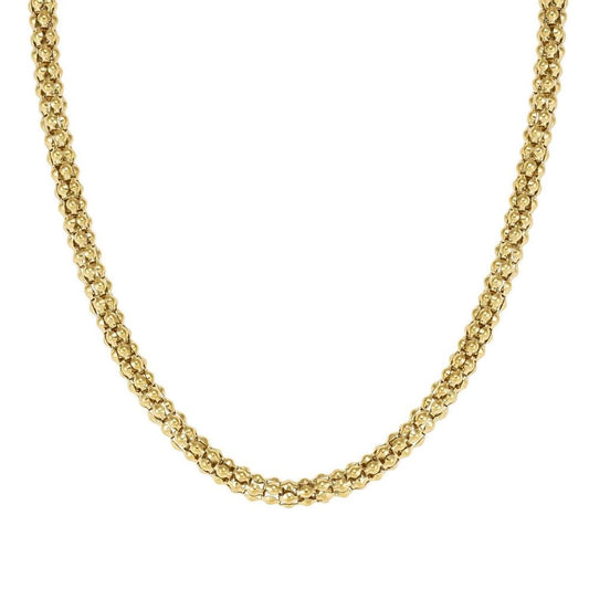 Ecclettica Steel Popcorn Chain Yellow Gold Necklace