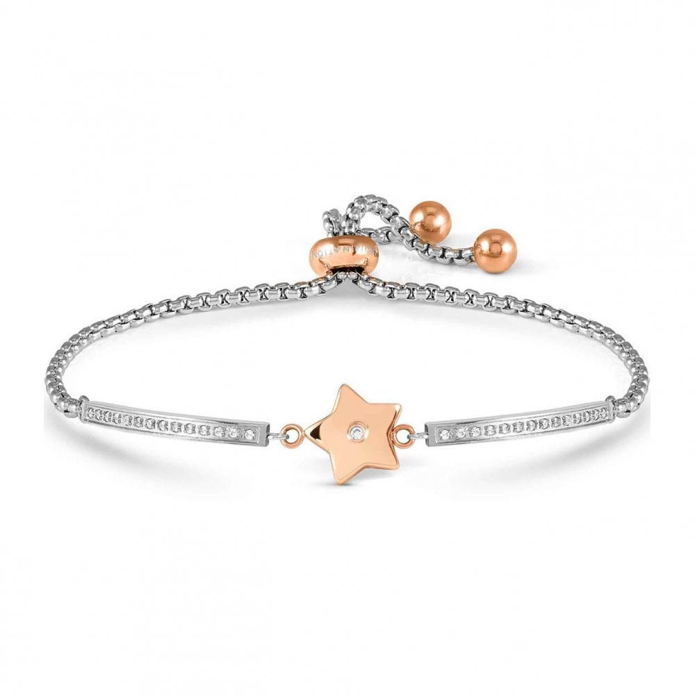 Milleluci Refined Bracelet in Steel and Cubic Zirconia (Rose Gold) Star