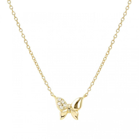 Petit Sparkle Silver Gold Plated Butterfly Necklace