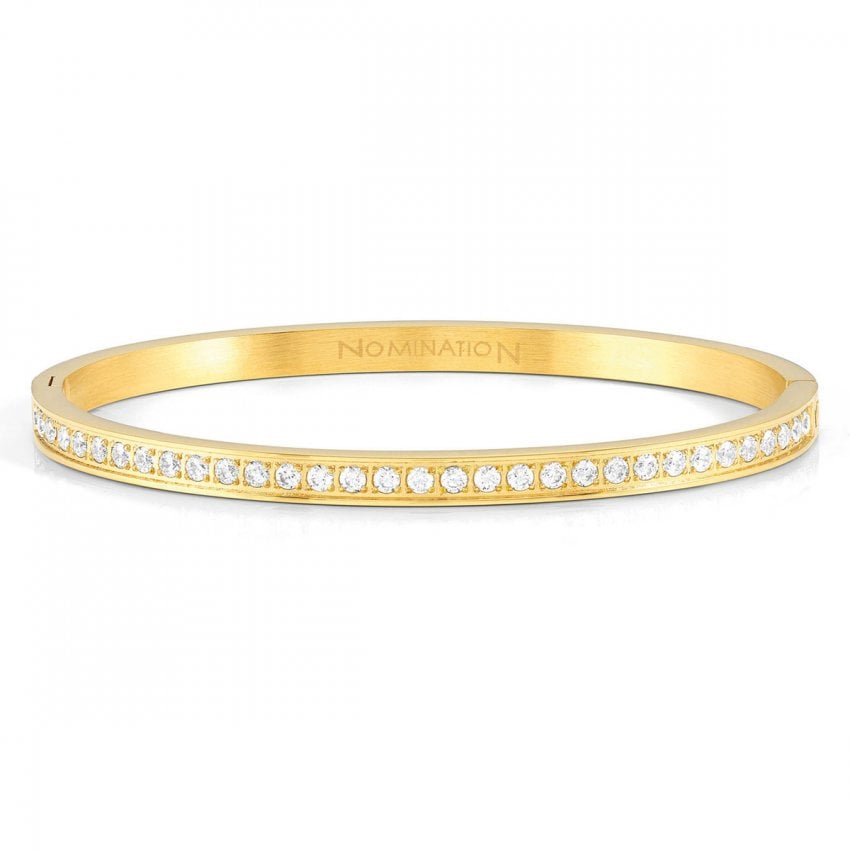 Pretty Bangles in Steel Gold Plated with CZ