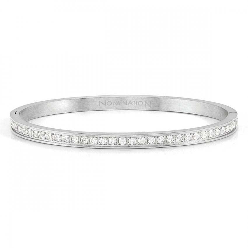 Pretty Bangles Square Cubic Zirconia in Steel