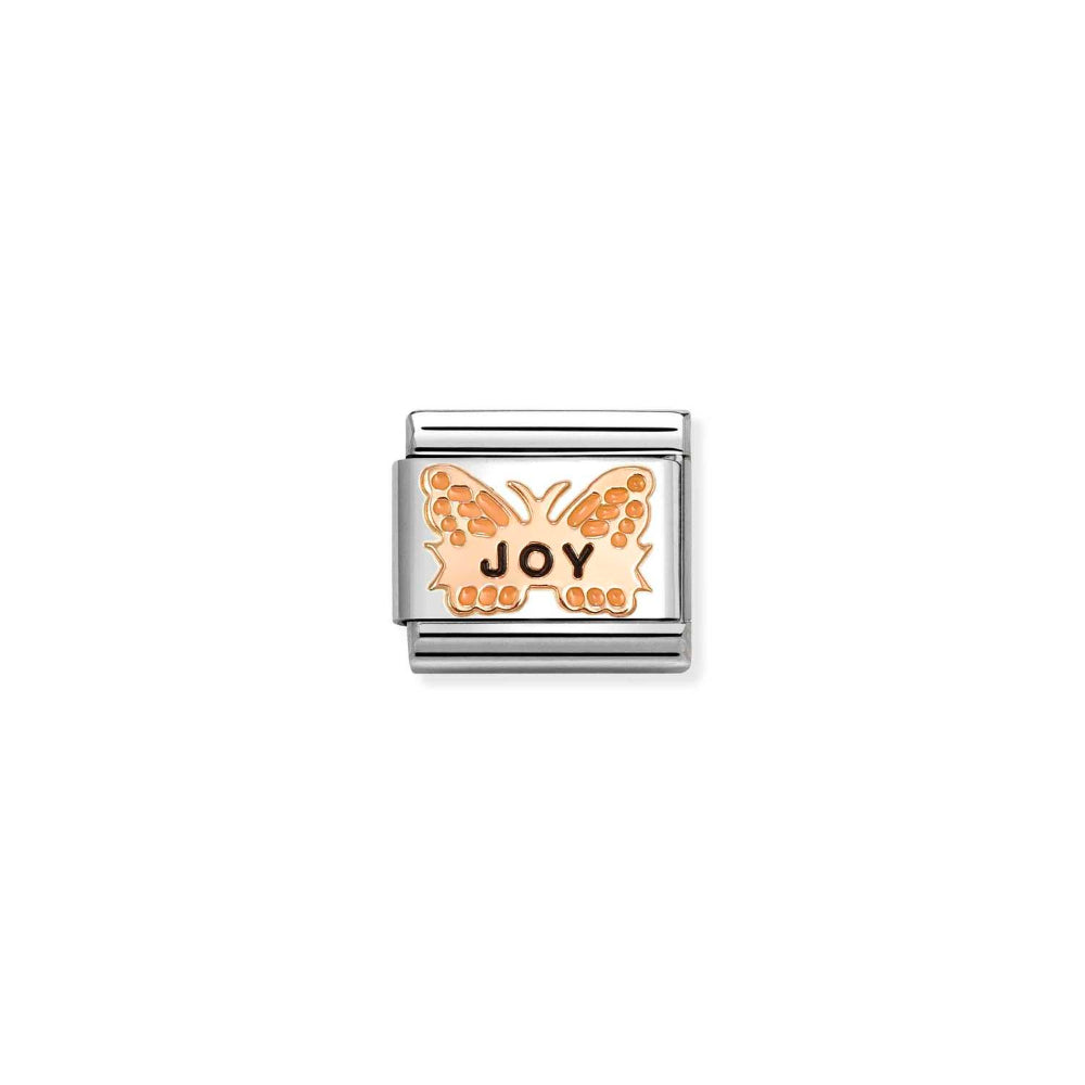 Rose Gold Composable Classic Orange Butterfly Joy Charm