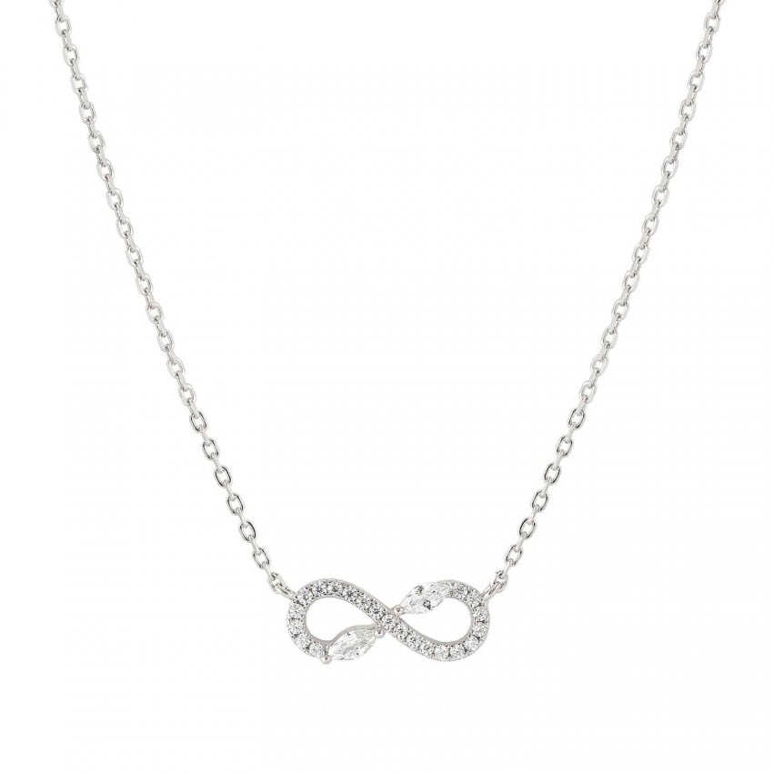 Shine Me Up Silver CZ Infinity Necklace