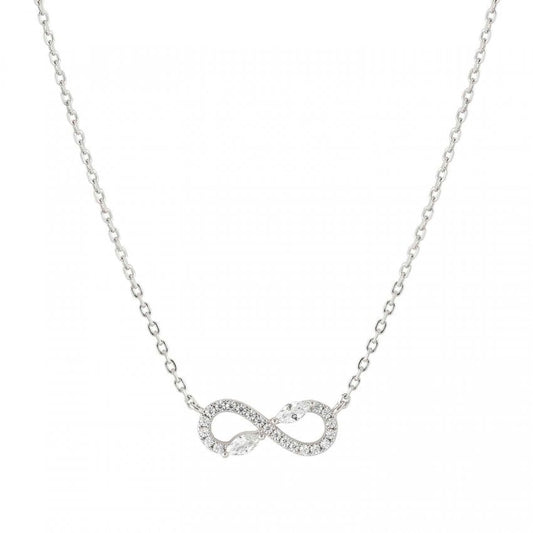 Shine Me Up Silver CZ Infinity Necklace