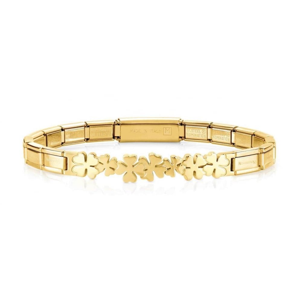 Trendsetter Bracelet Clovers Yellow gold finish