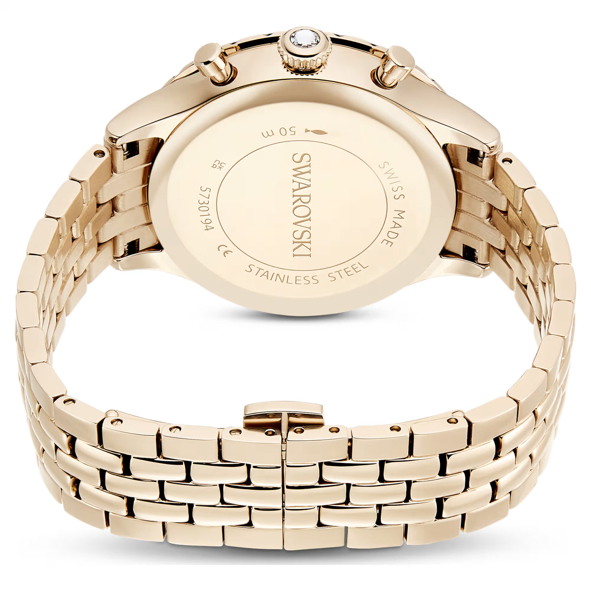 Octea chrono watch, Swiss Made, Metal bracelet, Gold tone, Champagne gold-tone finish