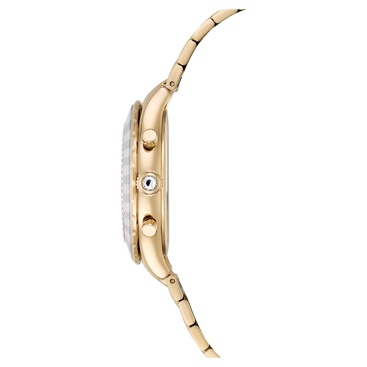 Octea chrono watch, Swiss Made, Metal bracelet, Gold tone, Champagne gold-tone finish