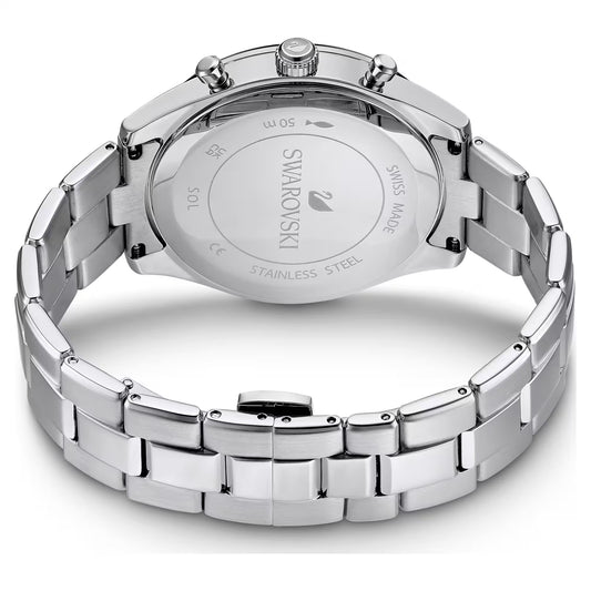 Octea Lux Sport watch, Swiss Made, Metal bracelet, Black, Stainless steel