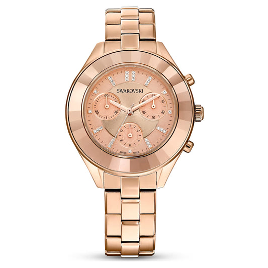 Octea lux sport watch, Swiss Made, Metal bracelet, Rose gold tone, Rose gold-tone finish