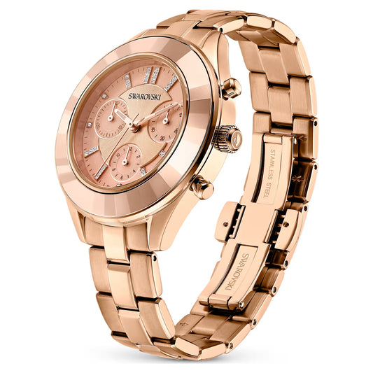 Octea lux sport watch, Swiss Made, Metal bracelet, Rose gold tone, Rose gold-tone finish