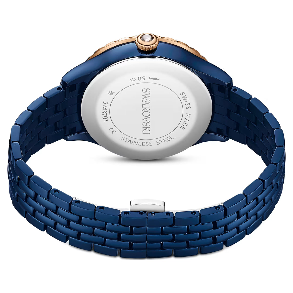 Octea moon watch, Swiss Made, Metal bracelet, Blue, Blue finish
