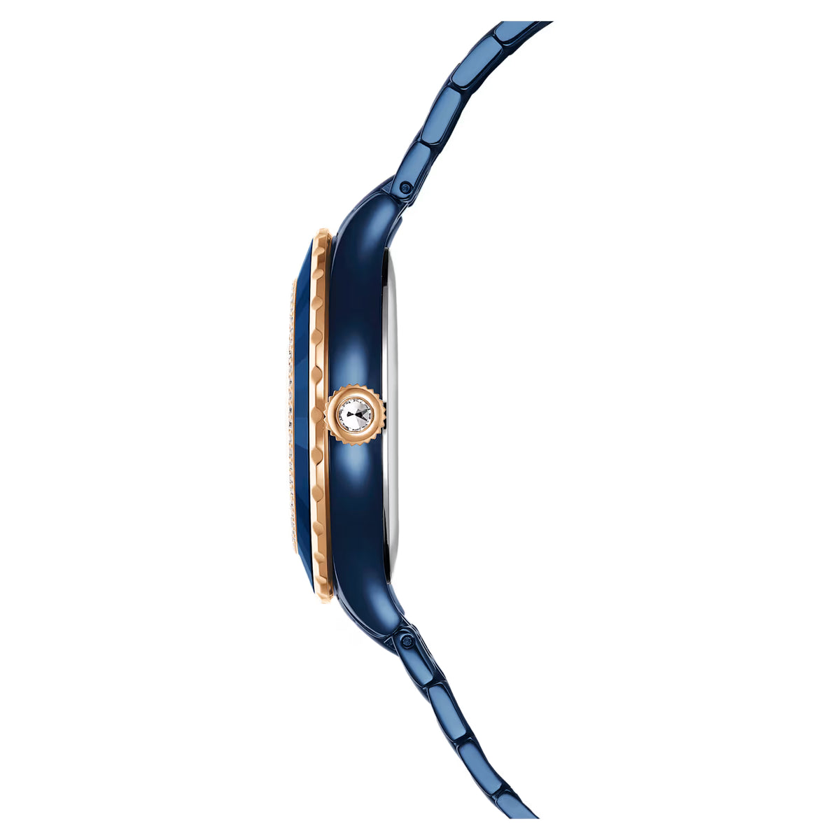 Octea moon watch, Swiss Made, Metal bracelet, Blue, Blue finish
