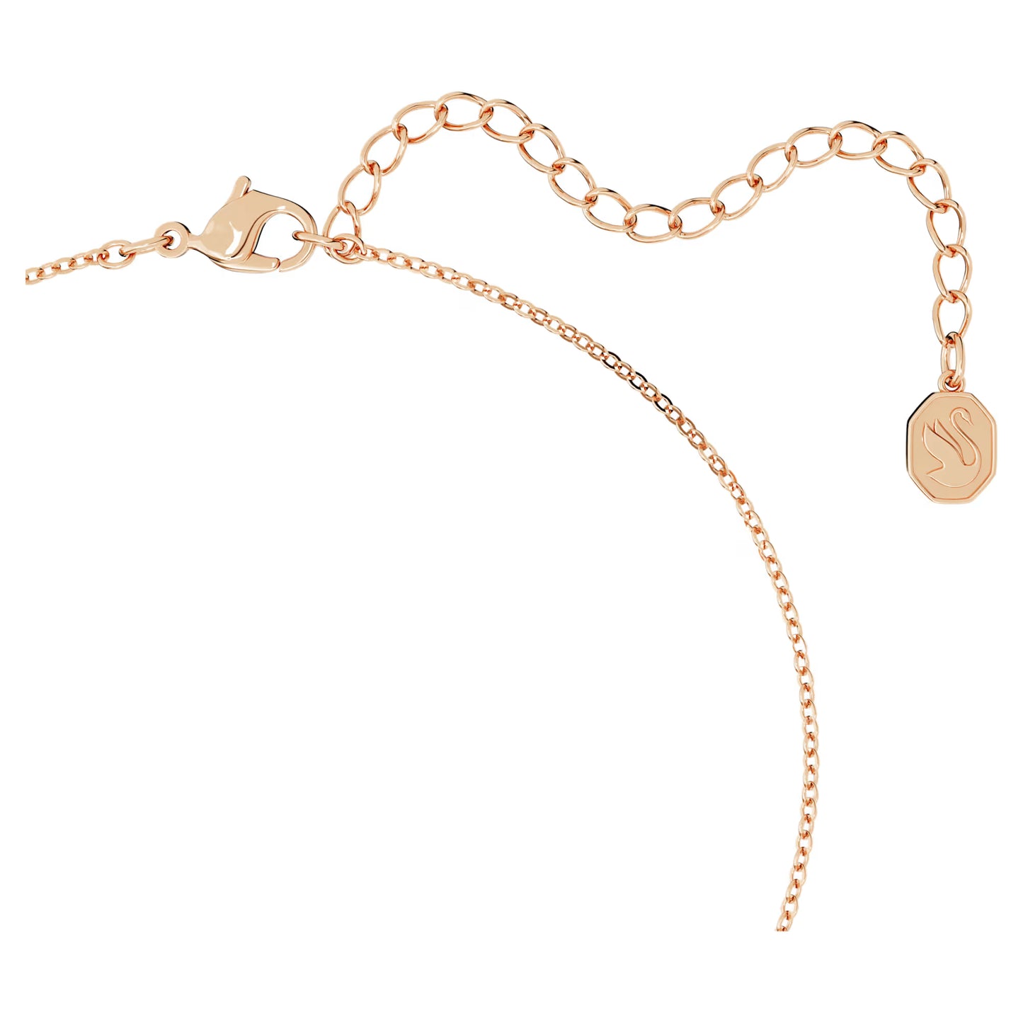 Originally Y pendant, White, Rose gold-tone plated