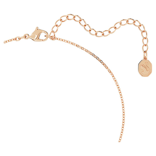 Originally Y pendant, White, Rose gold-tone plated