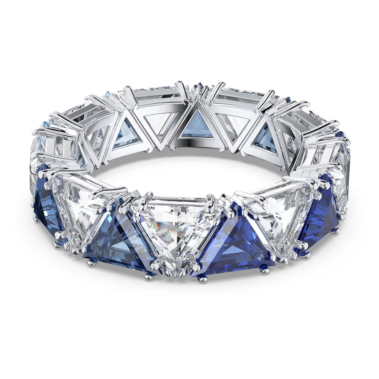 Ortyx cocktail ring, Triangle cut, Blue, Rhodium plated S52
