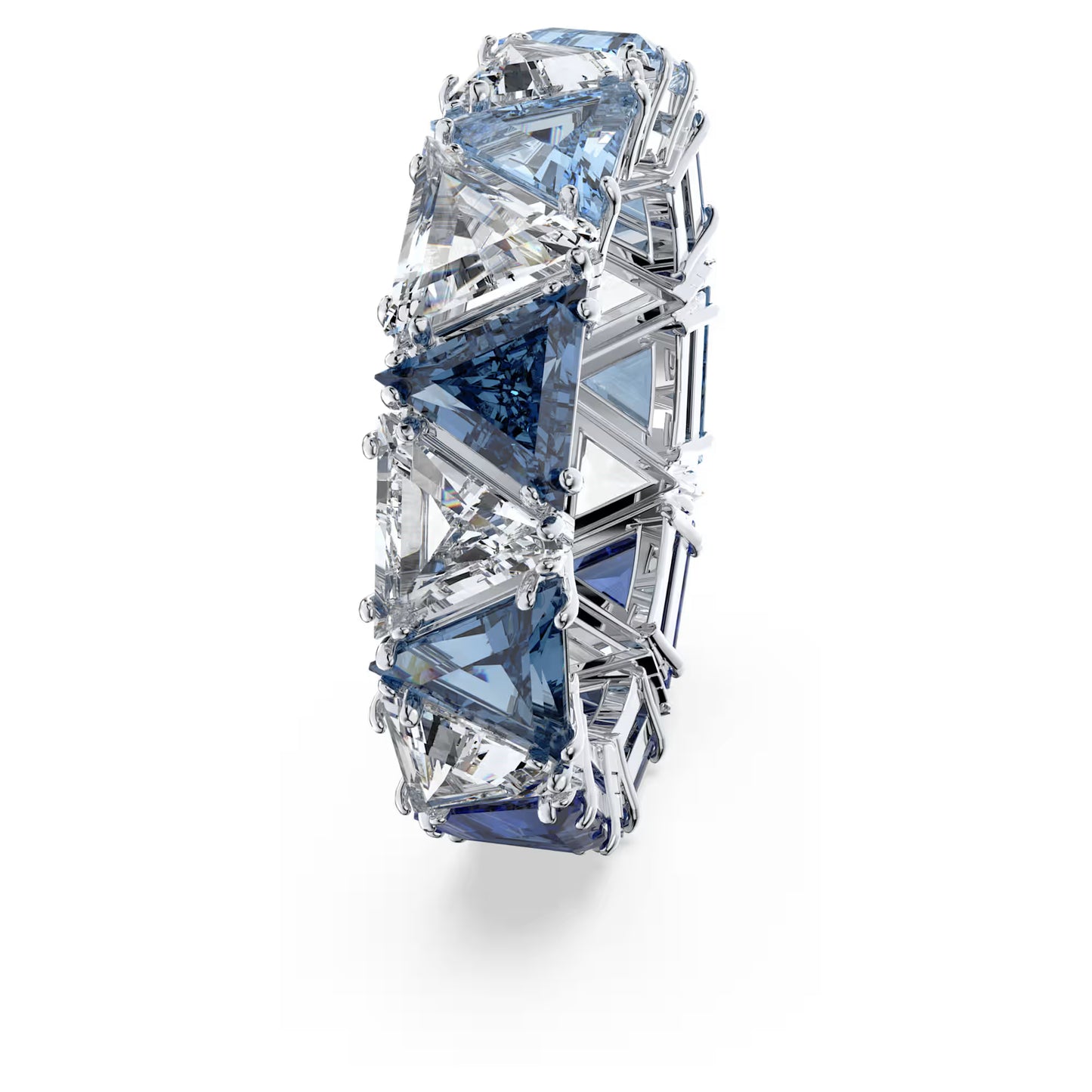 Ortyx cocktail ring, Triangle cut, Blue, Rhodium plated S52