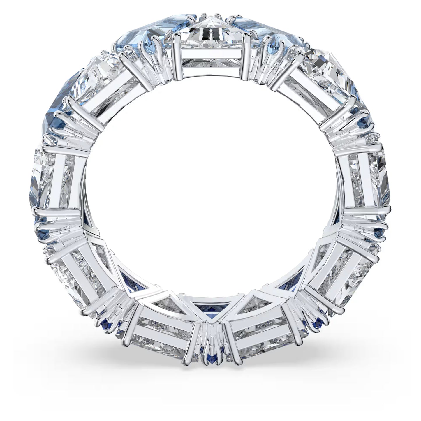 Ortyx cocktail ring, Triangle cut, Blue, Rhodium plated S52