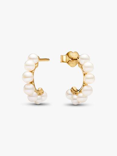 Pandora Treated Freshwater Cultured Pearl Open Hoop Earrings 263179C01