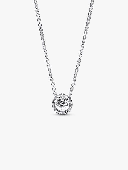 Pandora Sparkling Round Halo Pendant Collier Necklace