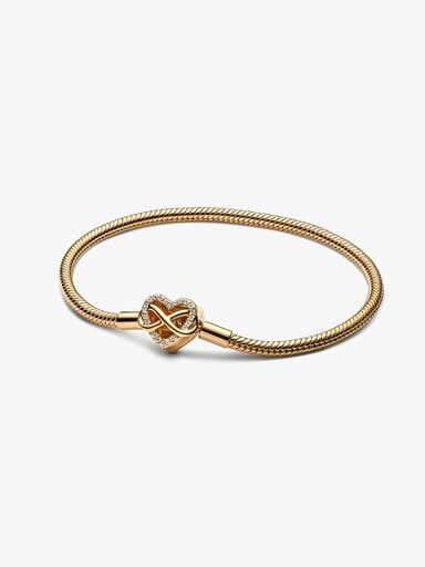 Pandora Sparkling Infinity Heart Clasp Snake Chain Bracelet