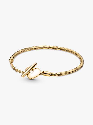 Pandora Moments Heart T-Bar Snake Chain Bracelet 569285C00