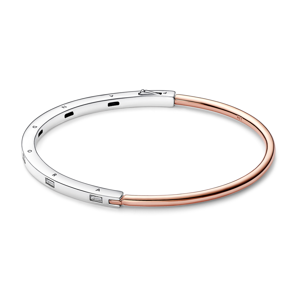 Pandora Signature Two-tone I-D Pavé Bangle 582740C01