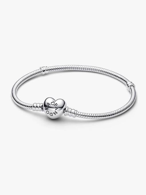 Pandora Heart Clasp Snake Chain Bracelet in Sterling Silver