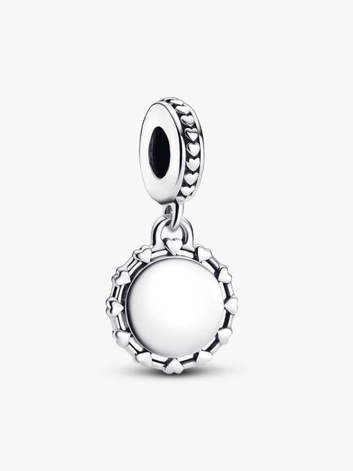 Pandora Engravable Disc & Hearts Dangle Charm