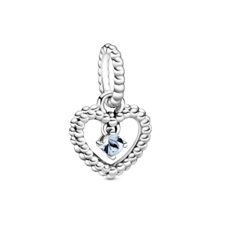 Pandora March Birthstone Heart Dangle Charm 798854C01